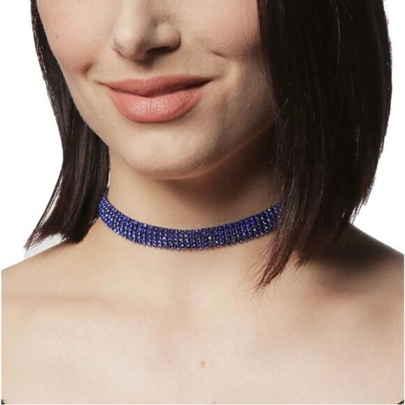 Amrita Singh Blue Austrian Crystal Zara Choker - Picture 1 of 2